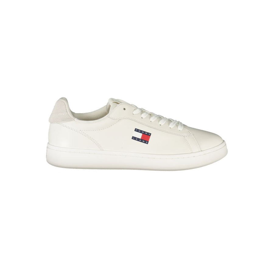 Tommy Hilfiger White Polyurethane Men's Sneakers