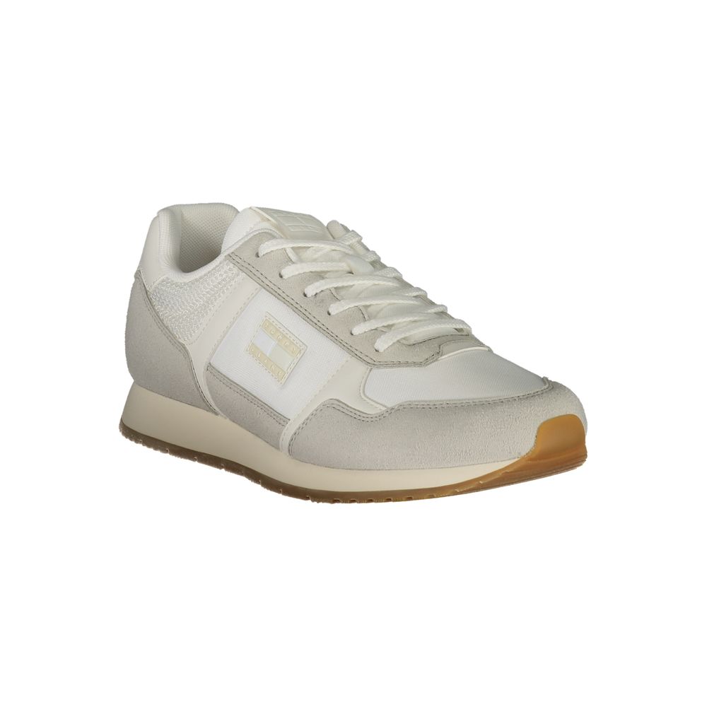 Tommy Hilfiger White Polyurethane Men's Sneakers