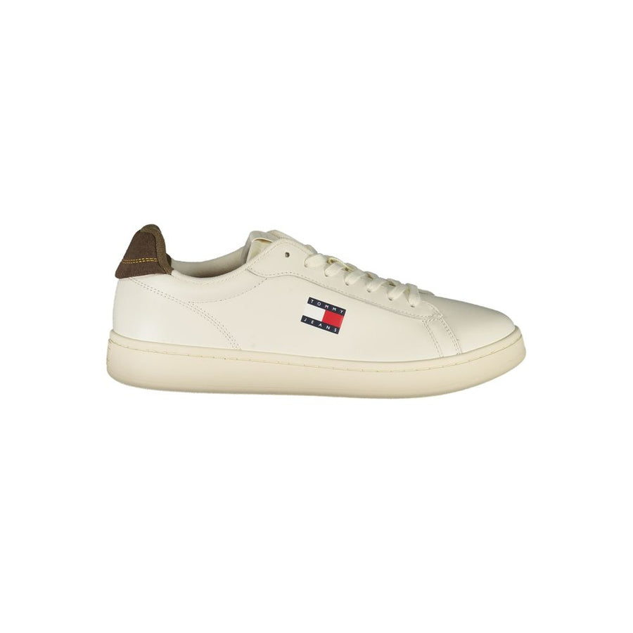 Tommy Hilfiger White Polyurethane Men's Sneakers