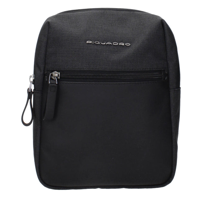 Piquadro Black Fabric Shoulder Bag