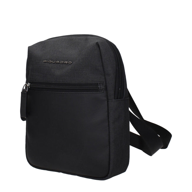 Piquadro Black Fabric Shoulder Bag