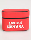 Dolce & Gabbana Rotes PVC DG Logo geprägte Herren Flip Case Airpods Hülle