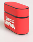 Dolce & Gabbana Rotes PVC DG Logo geprägte Herren Flip Case Airpods Hülle