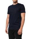 Dolce & Gabbana Herren-T-Shirt aus dunkelblauer Baumwolle mit DG-Logo-Print