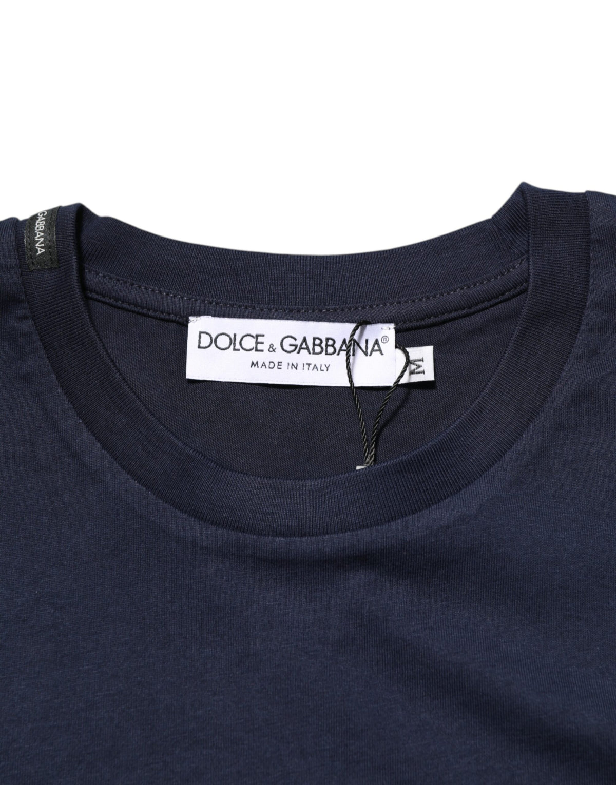 Dolce & Gabbana Men's Dark Blue Cotton T-Shirt with DG Logo Print