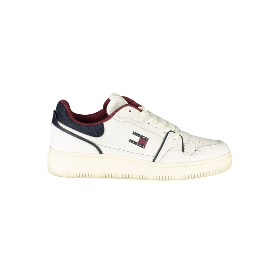 Tommy Hilfiger White Polyurethane Men's Sneakers