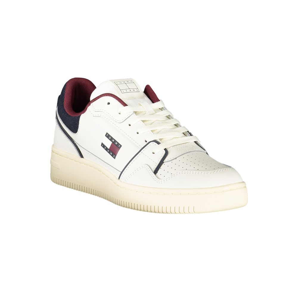 Tommy Hilfiger White Polyurethane Men's Sneakers