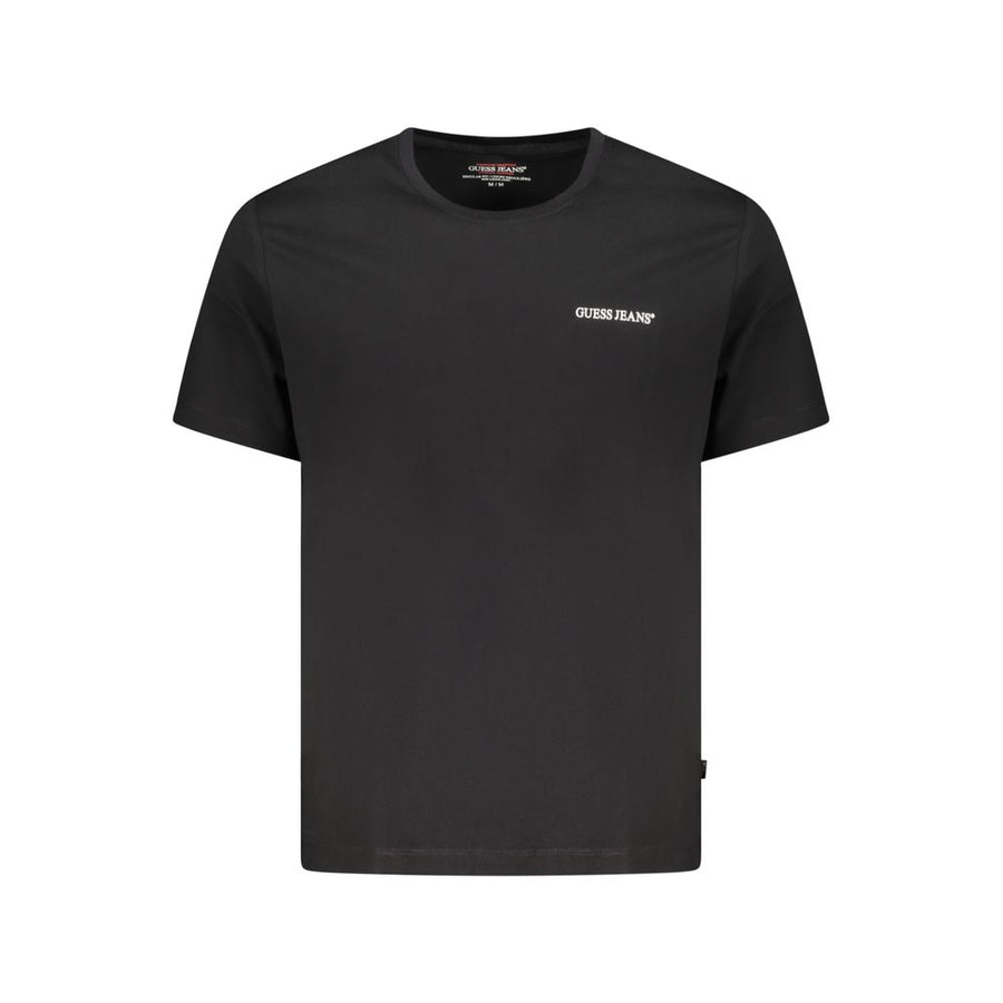 Guess Jeans Schwarzes Baumwoll-T-Shirt für Herren