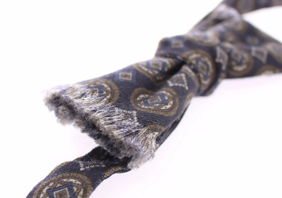 Dolce & Gabbana Blue Silk Baroque Fantasy Bow Tie Papillon