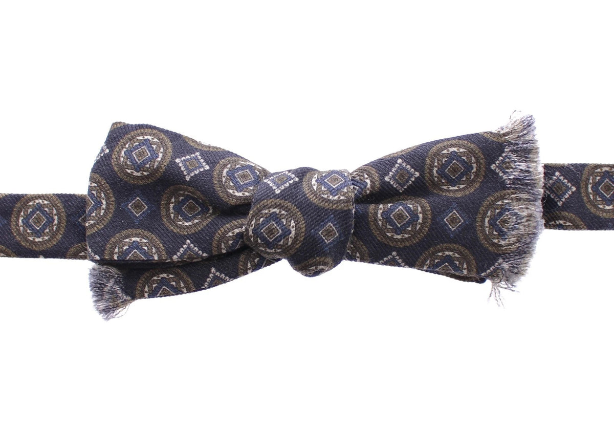 Dolce & Gabbana Blue Silk Baroque Fantasy Bow Tie Papillon