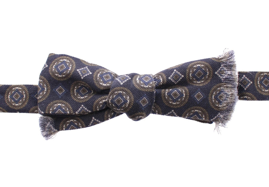 Dolce & Gabbana Blue Silk Baroque Fantasy Bow Tie Papillon
