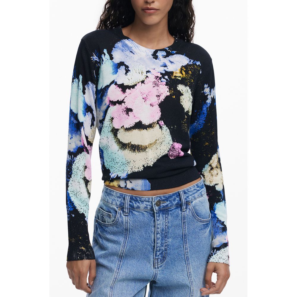 Desigual Women's Black Linen Sweater