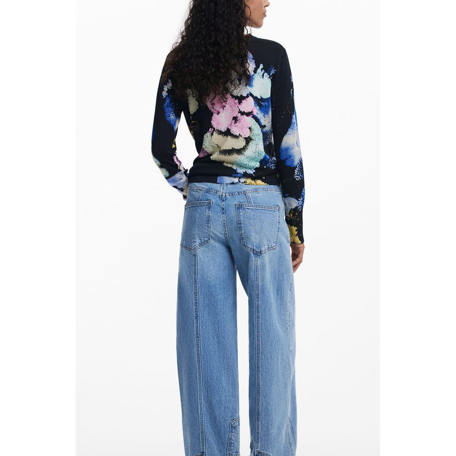 Desigual Women's Black Linen Sweater