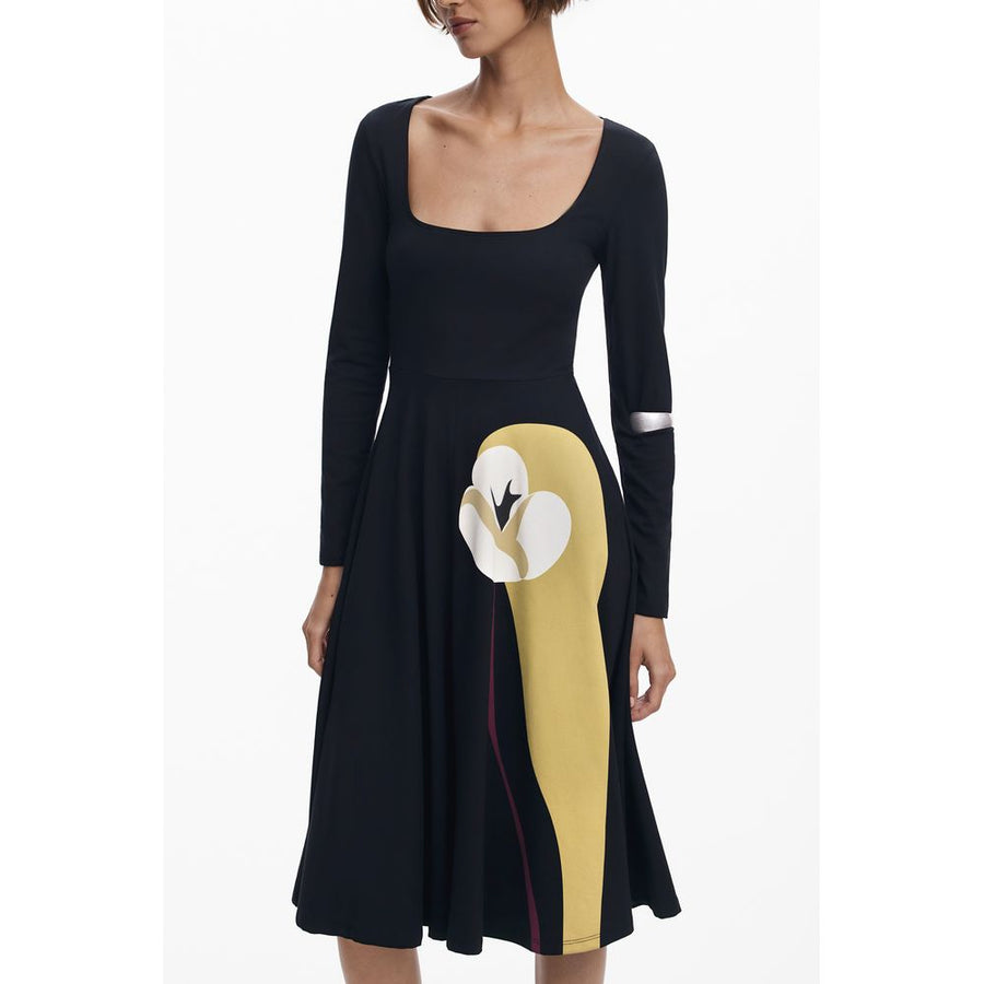 Desigual Black Cotton Casual Dress