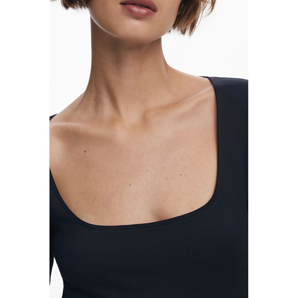 Desigual Schwarzes Baumwoll-Freizeitkleid