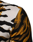 Dolce & Gabbana Rundhals-T-Shirt für Herren mit Leoparden- und Palmenblattmuster in Multicolor