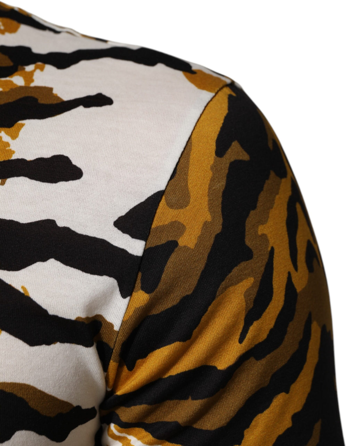 Dolce & Gabbana Multicolor Leopard Palm Leaf Men's Crew Neck T-Shirt