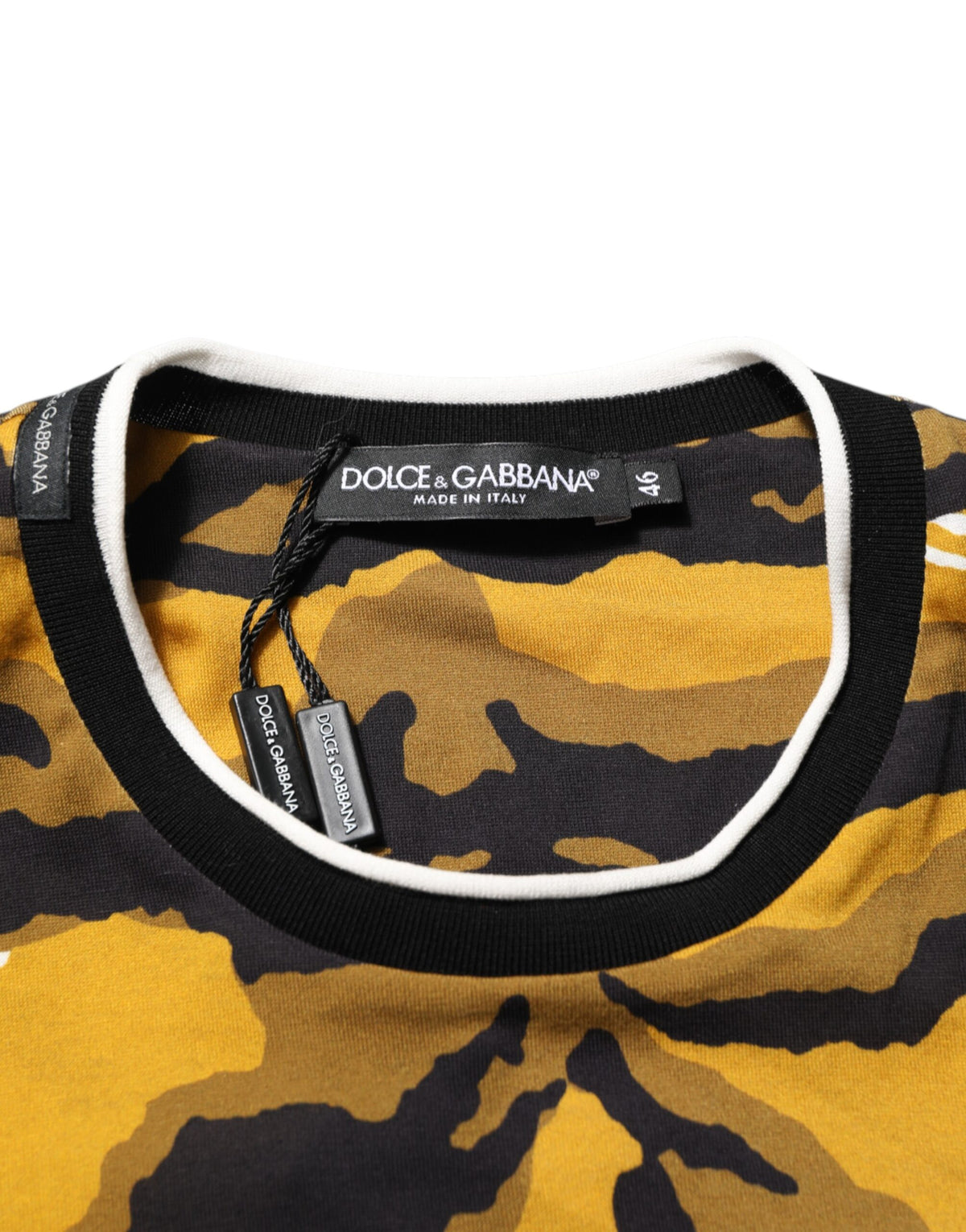 Dolce & Gabbana Multicolor Leopard Palm Leaf Men's Crew Neck T-Shirt