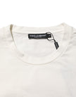 Dolce & Gabbana Weißes Logo-Print-Baumwoll-Rundhals-T-Shirt für Herren