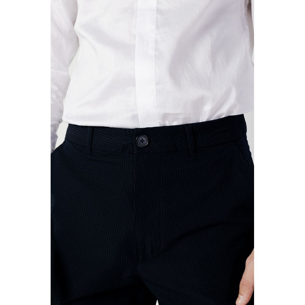 Armani Exchange Blue Cotton Casual Trousers
