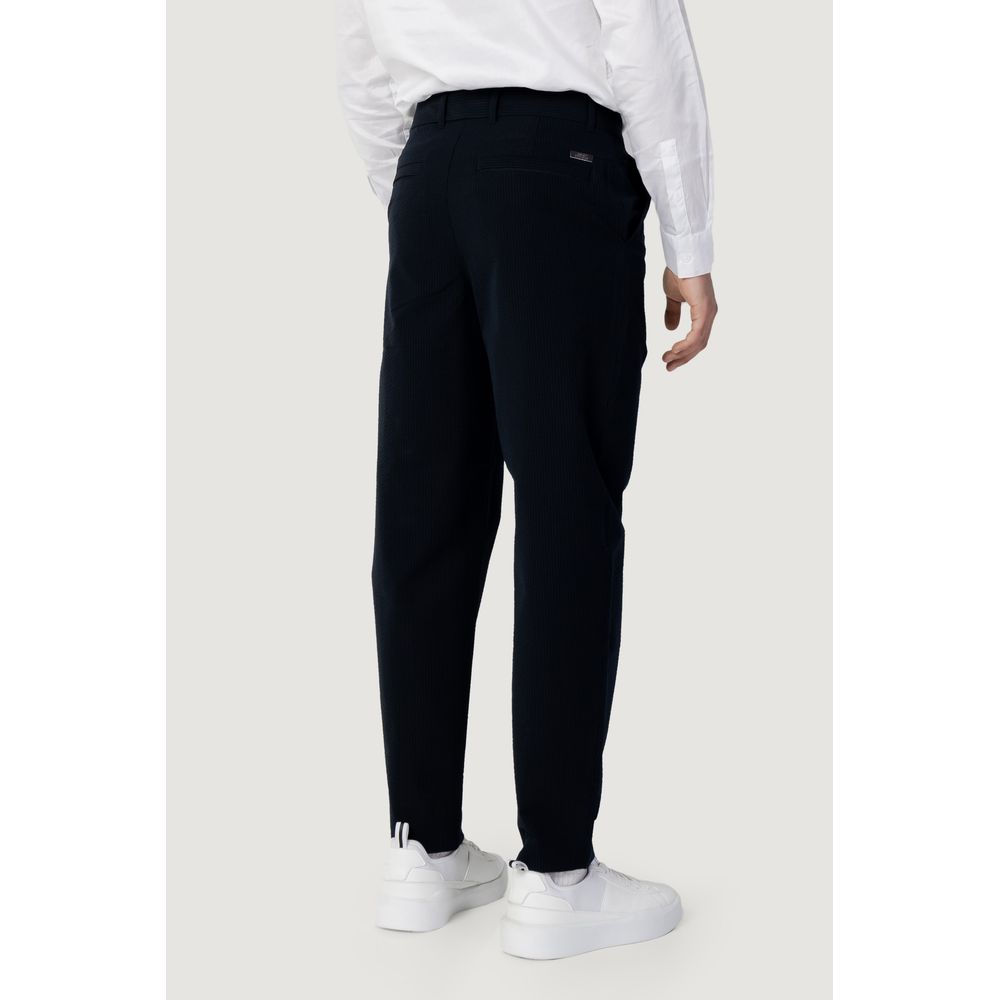 Armani Exchange Blue Cotton Casual Trousers