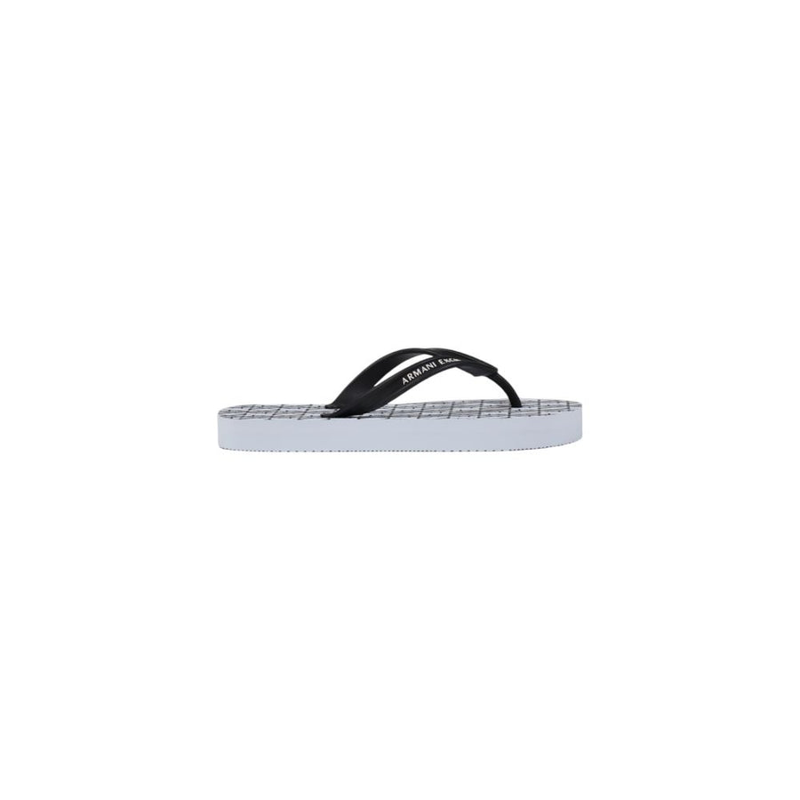 Armani Exchange White Rubber Flip Flop Sandals