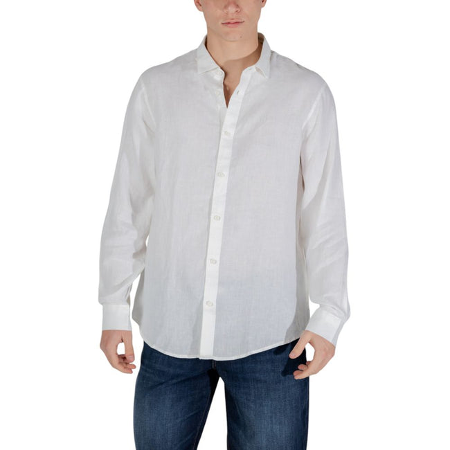 Armani Exchange Weißes Leinenhemd