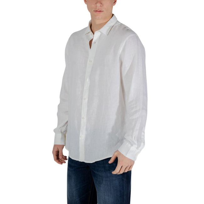 Armani Exchange Weißes Leinenhemd