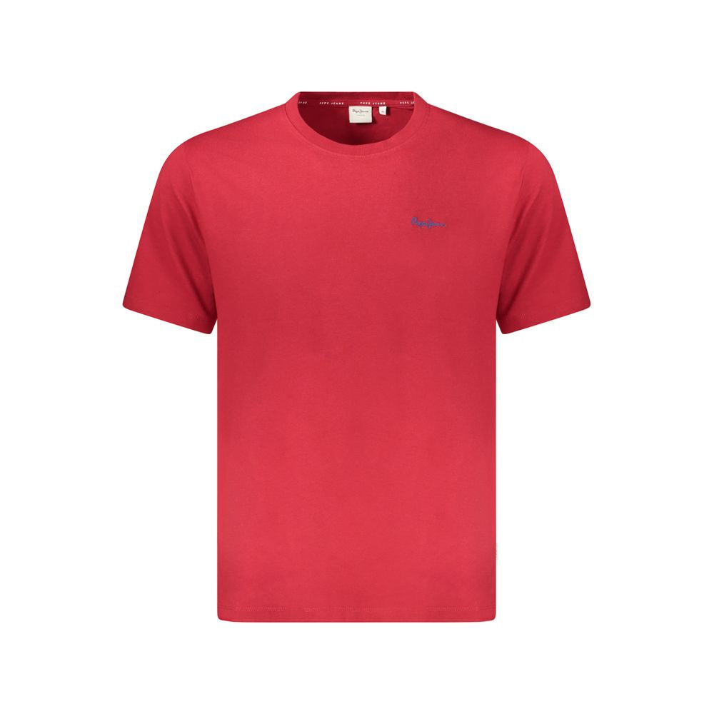Pepe Jeans Rotes Baumwoll-T-Shirt für Herren