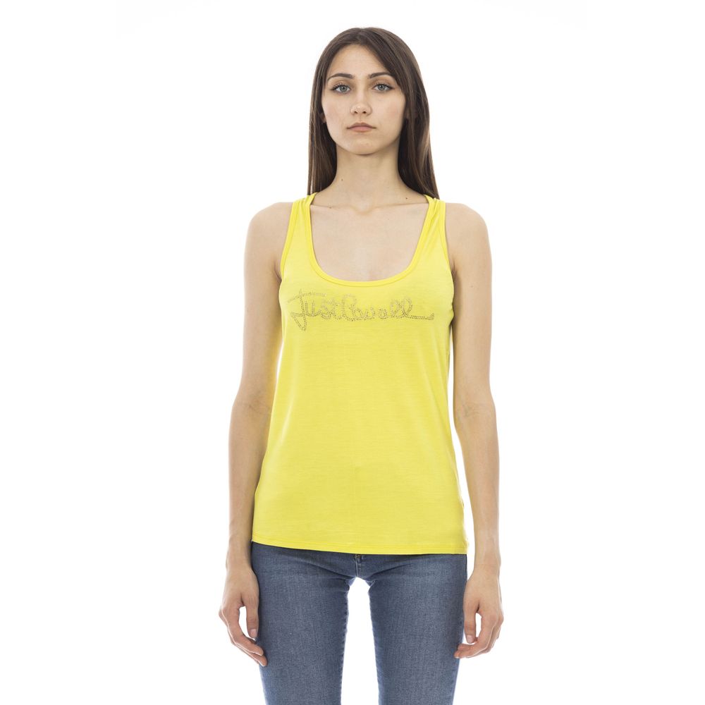 Just Cavalli Gelbes Viskose-Damentop