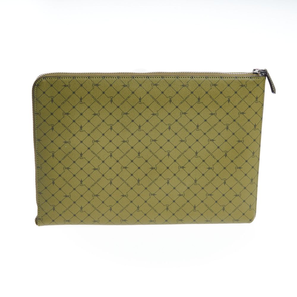 Trussardi Grüne Leder-Clutch für Herren