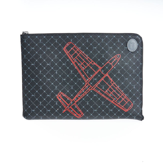 Trussardi Herren-Clutch aus schwarzem Leder