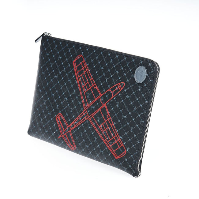 Trussardi Herren-Clutch aus schwarzem Leder