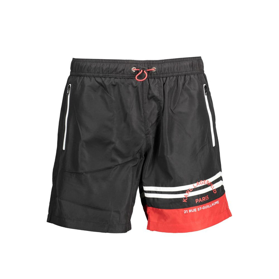 Karl Lagerfeld Schwarze Badeshorts aus Polyester für Herren