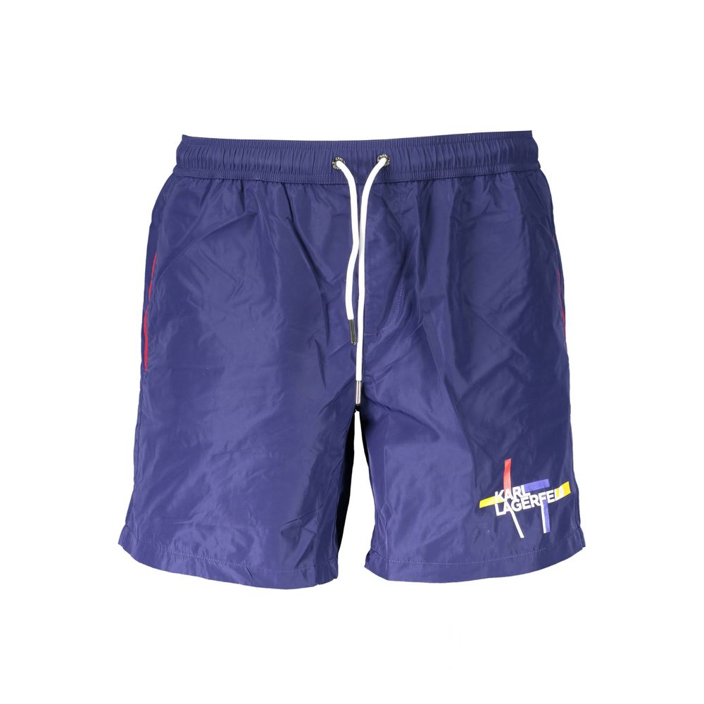 Karl Lagerfeld Blue Polyester Men's Swim Shorts