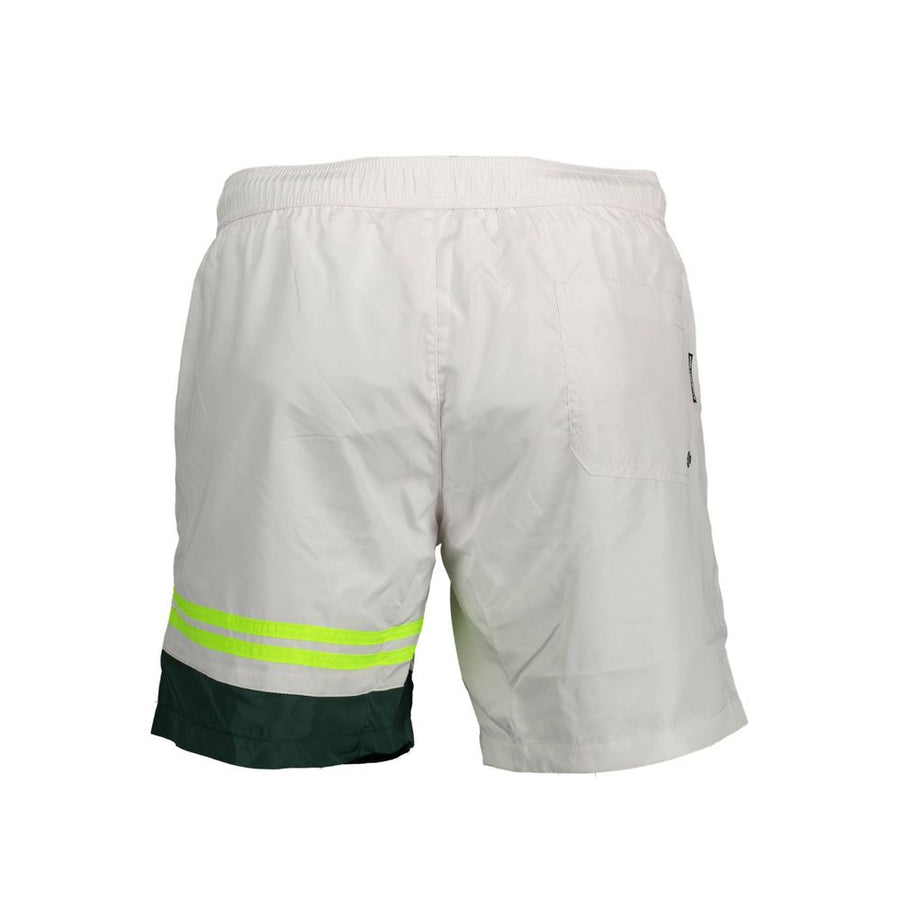 Karl Lagerfeld Men's White Polyester Swim Shorts