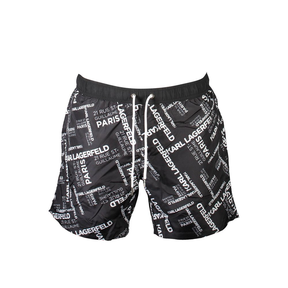 Karl Lagerfeld Men's Black Polyester Swim Shorts