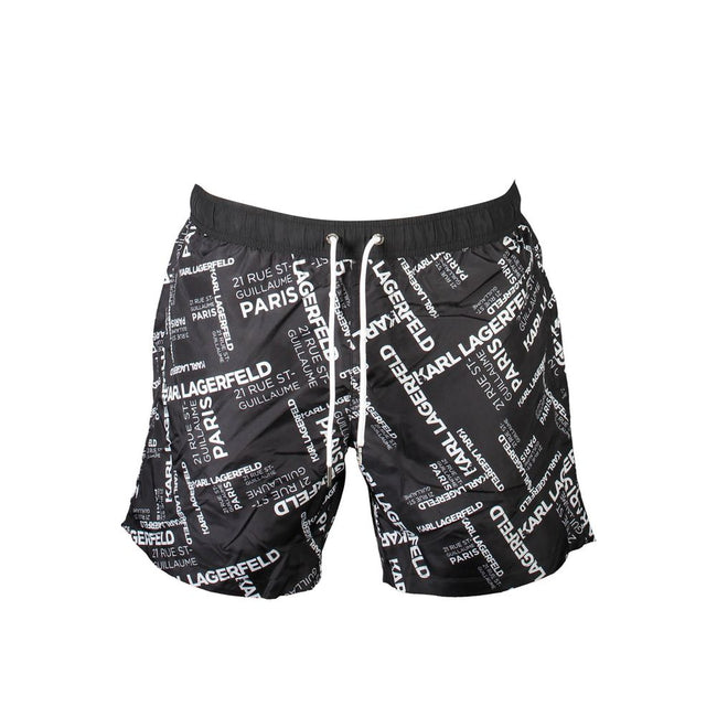Karl Lagerfeld Schwarze Badeshorts aus Polyester für Herren