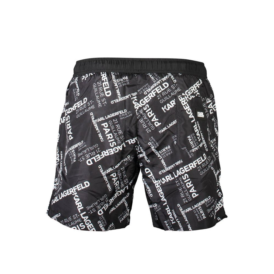 Karl Lagerfeld Men's Black Polyester Swim Shorts