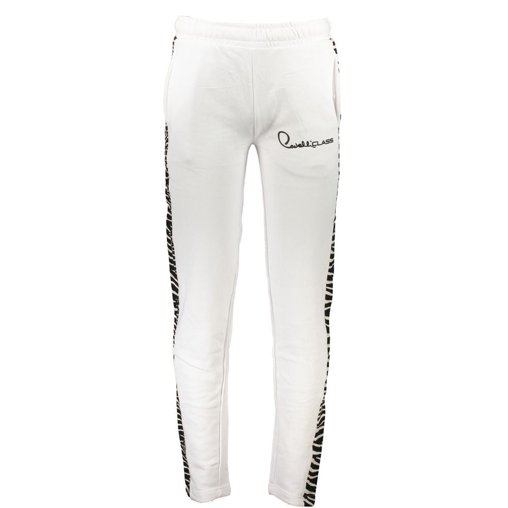 Cavalli Class Men's White Cotton Sweatpants