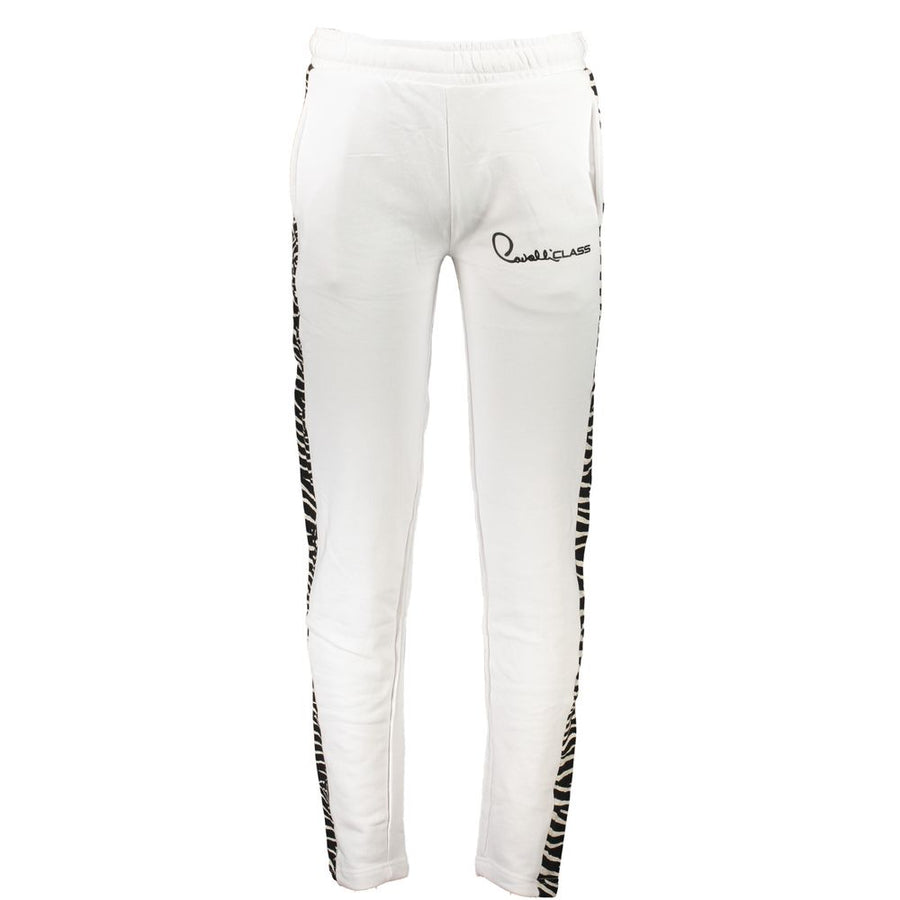 Cavalli Class Men's White Cotton Sweatpants