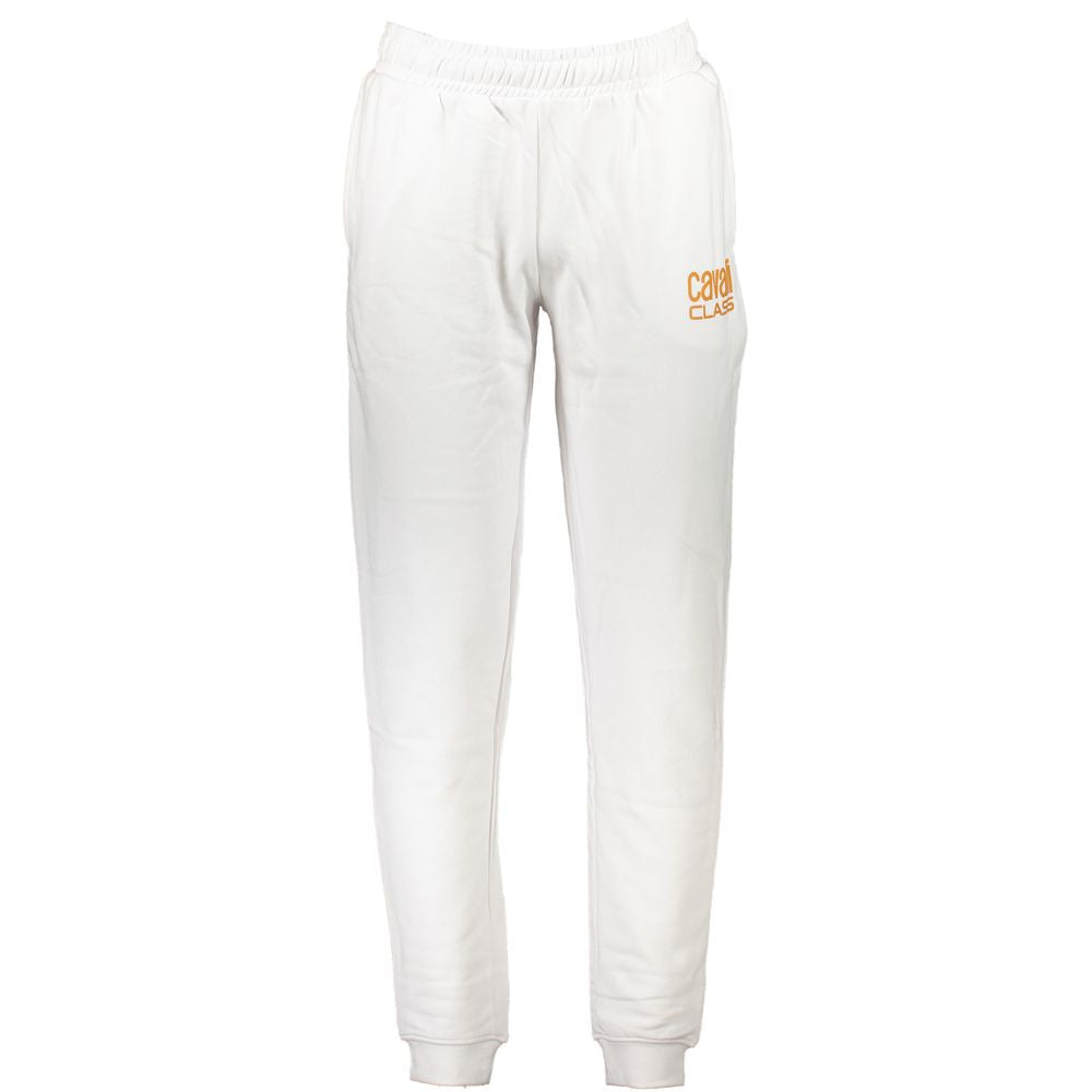 Cavalli Class White Cotton Trousers