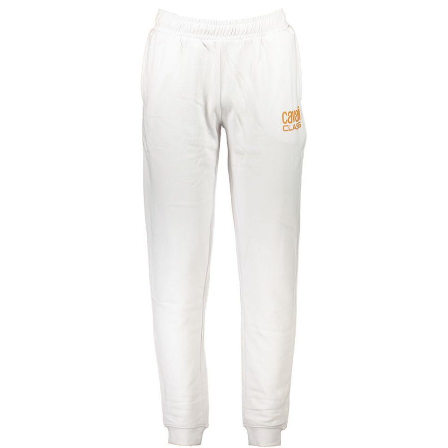 Cavalli Class White Cotton Trousers