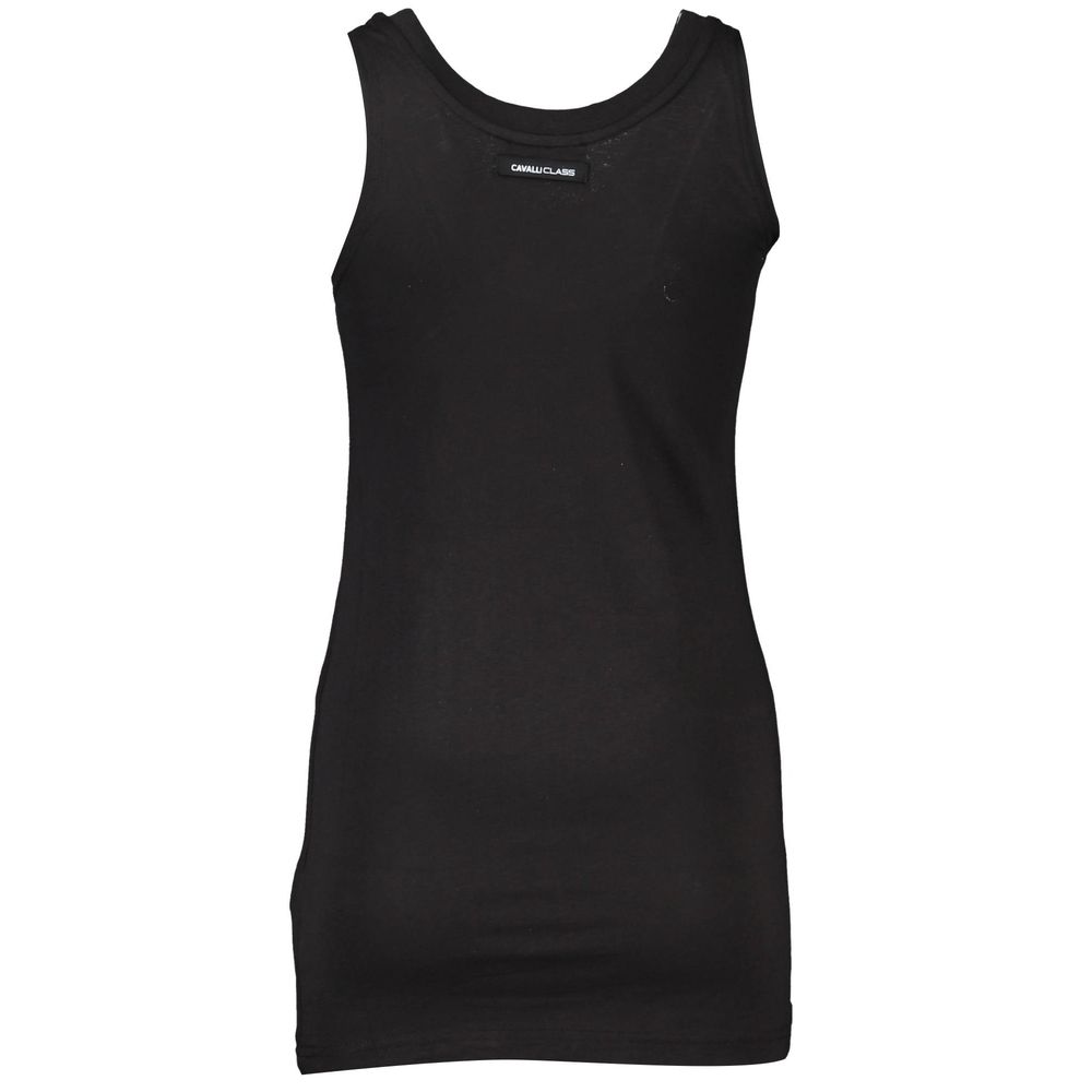 Cavalli Class Women's Black Cotton Tank Top