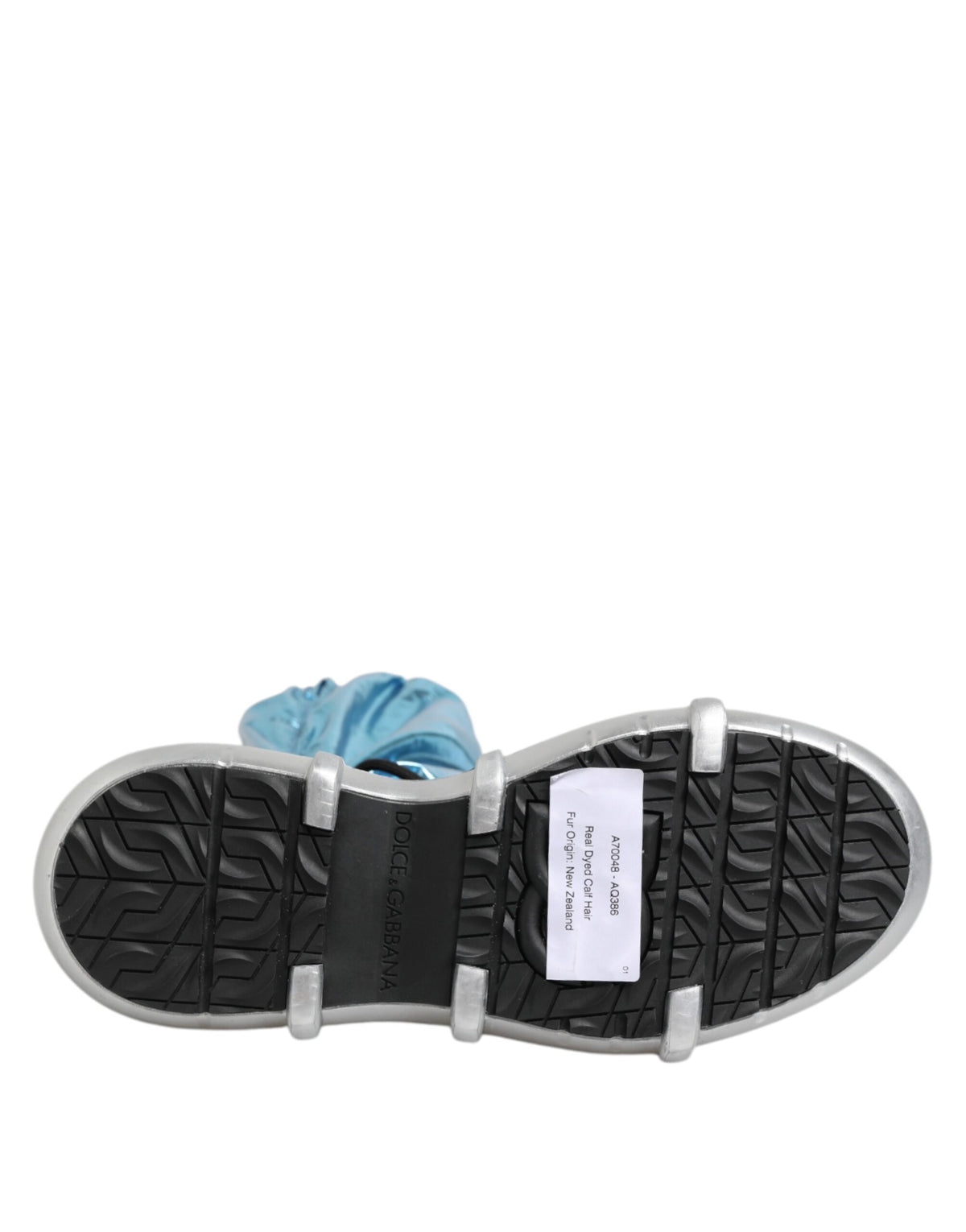 Dolce & Gabbana Blue Lace-Up Over The Knee Socks Men's Boots Shoes