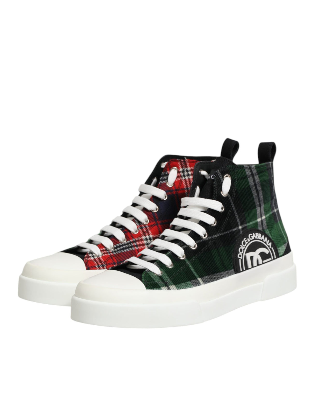 Dolce & Gabbana Multicolor Cotton High Top Men's Sneakers Shoes