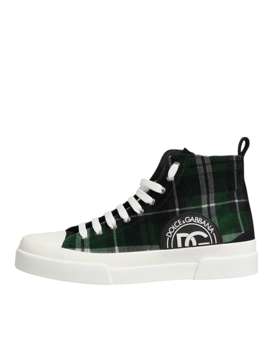 Dolce & Gabbana Multicolor Cotton High Top Men's Sneakers Shoes