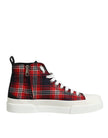 Dolce & Gabbana Multicolor Baumwolle High Top Männer Turnschuhe Schuhe