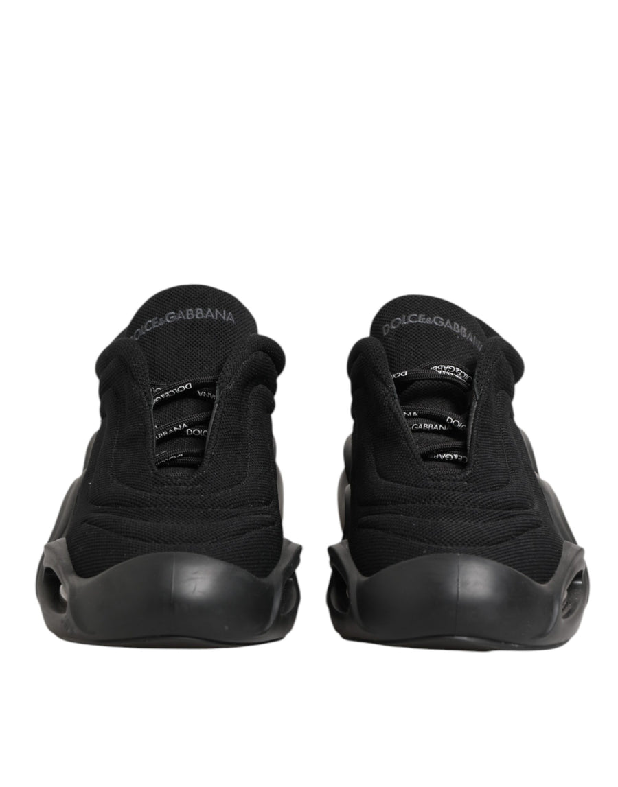 Dolce & Gabbana Black Lace Up Wave Low Top Men's Sneaker Shoes