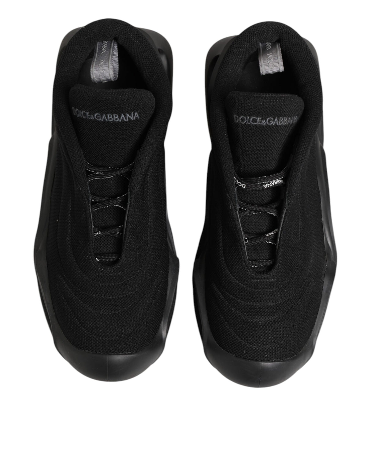 Dolce & Gabbana Black Lace Up Wave Low Top Men's Sneaker Shoes